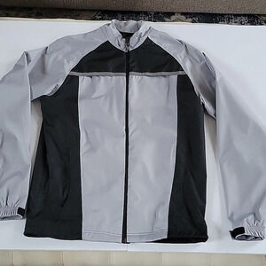 Adidas Climaproof Lightweight Zip Up Mens Sz Small‎ Black and Gray Golf Jacket